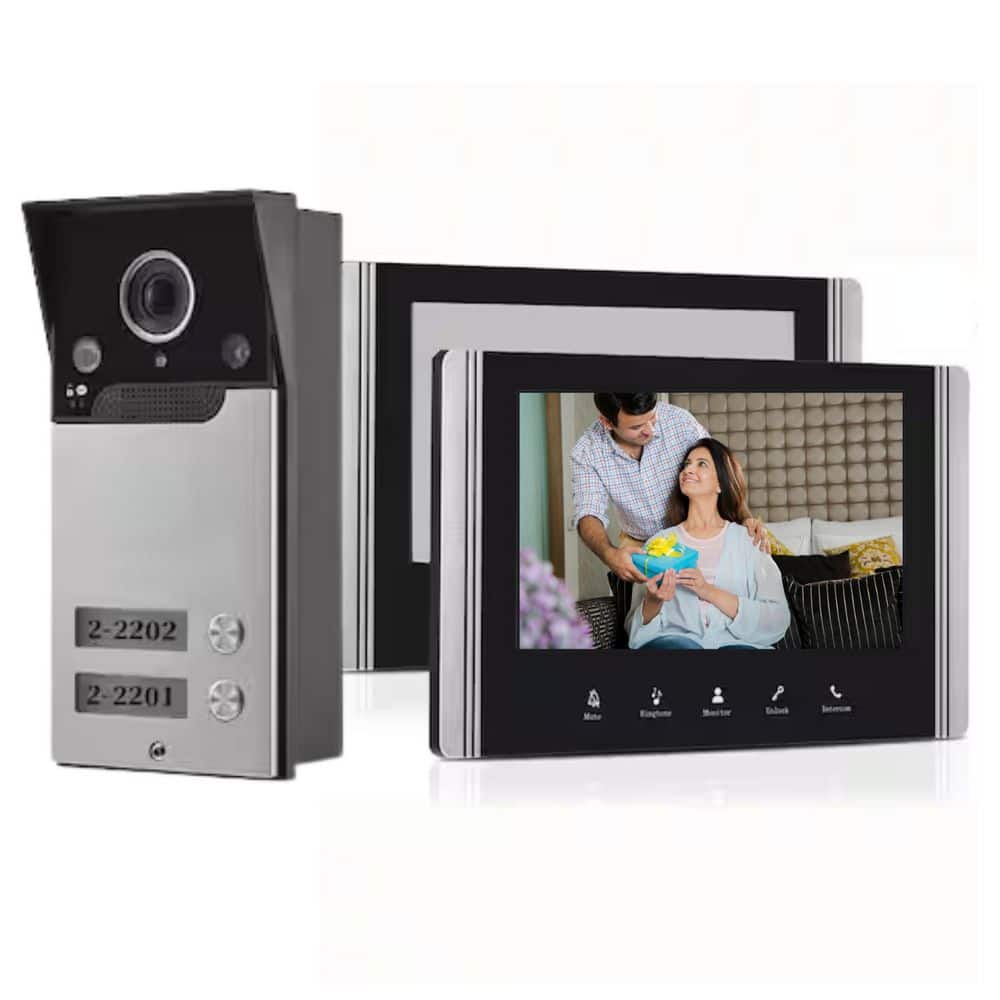 Wired Video Intercom System with 7 in. Screen IR Night Vision Remote Unlock