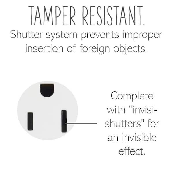 adorne 15 Amp 125-Volt Tamper Resistant Duplex Outlet with Wall Plate, White