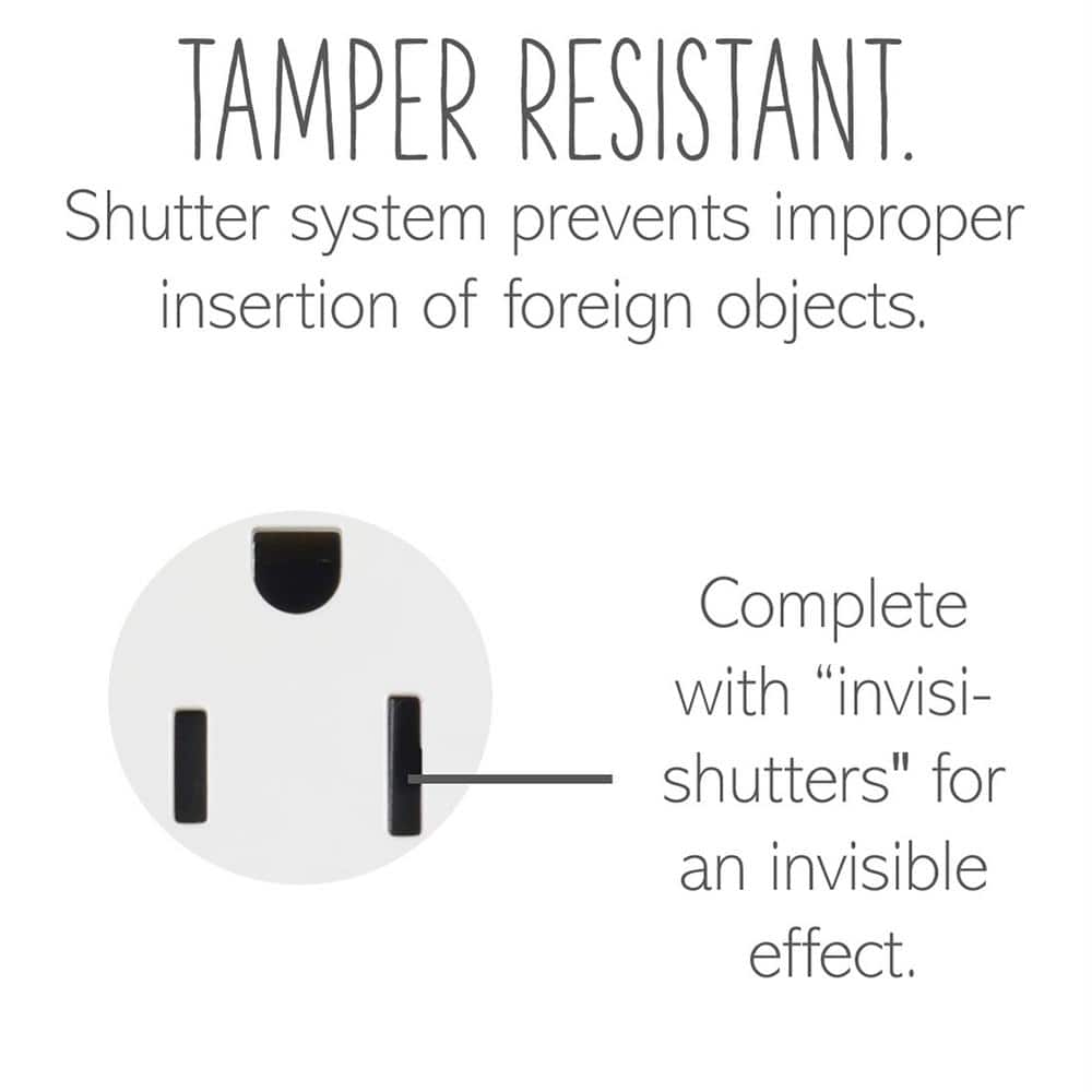White Tamper-Resistant Plus-Size Electrical Outlet with Wall Plate