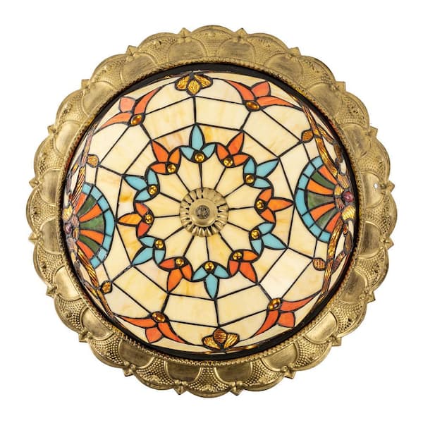 OUKANING 20.47 in. 36-Watt Gold European LED Flush Mount Ceiling