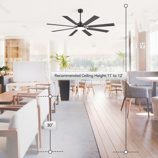 Breezary Larrisa 72 in. (6 ft.) Indoor Integrated LED Black