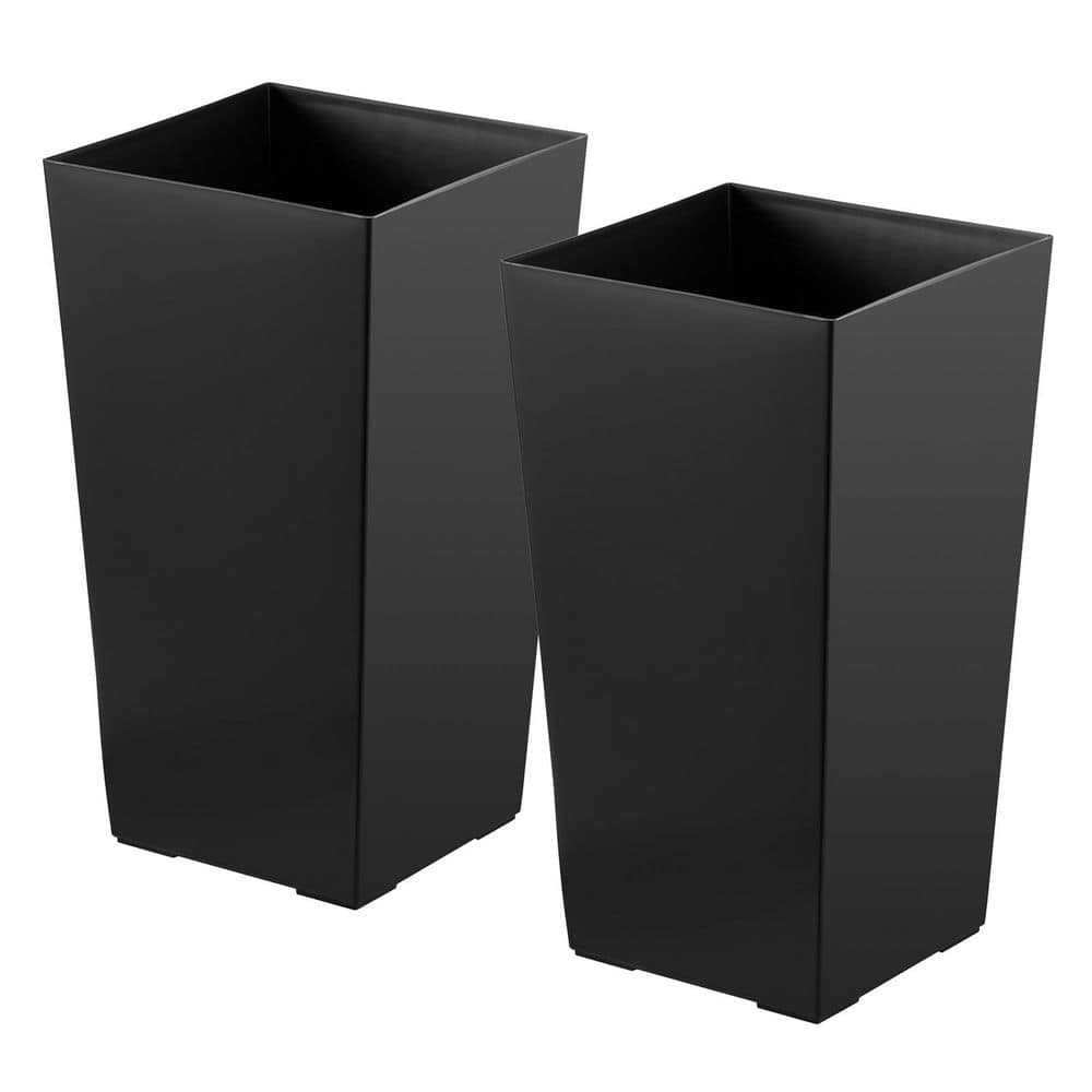 8 qt. Black Plastic Square Planter and Drainage Holes, (11.81 in. L x 11.81 in. W x 21.65 in. H) 2-Pack 2025 Update price history on PriceWatchPro