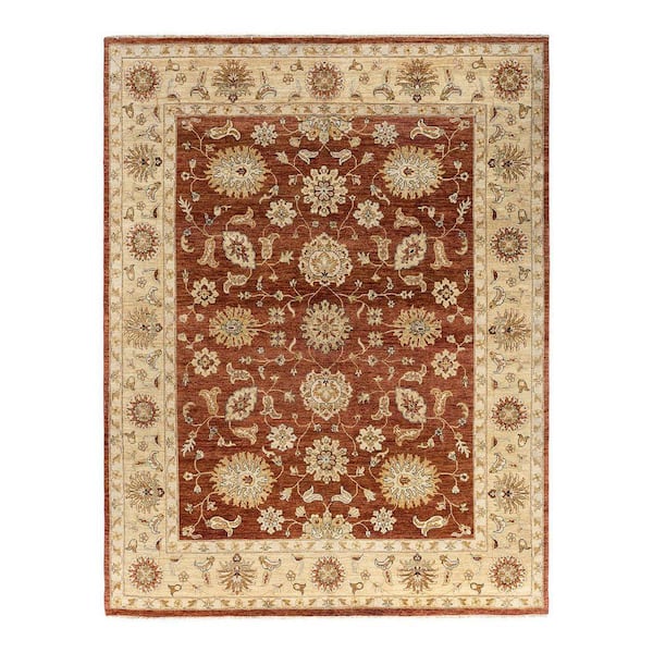 Rust 8x10 Rug Chloe & Olivia Home Oushak Rust 8 ft. x 10 ft. Floral Wool Indoor Area ...