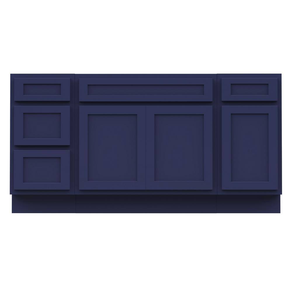 60-Inch Blue Plywood Freestanding Bath Vanity Cabinet