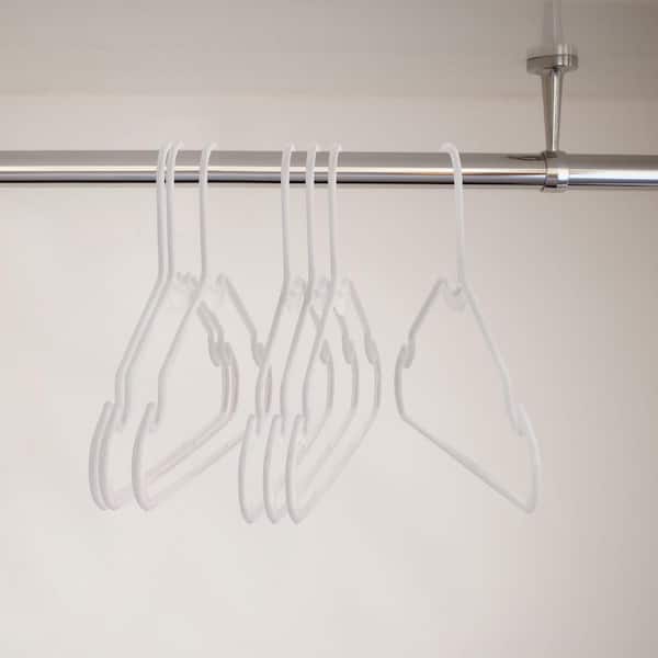 Elama Home 50 Piece Non Slip Hanger with U Slide in White and Black
