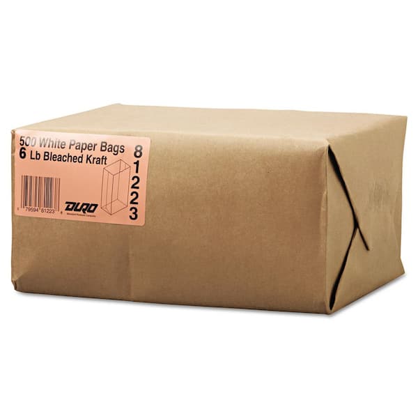 MT Products 3 lb Kraft White Paper Bags / Paper Grocery Bags