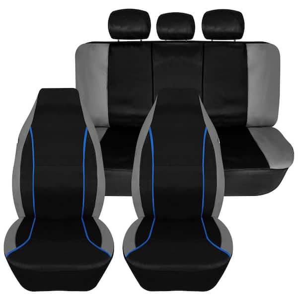 Universal Car Seat Covers Full Set 9PCS Faux Leather Protection