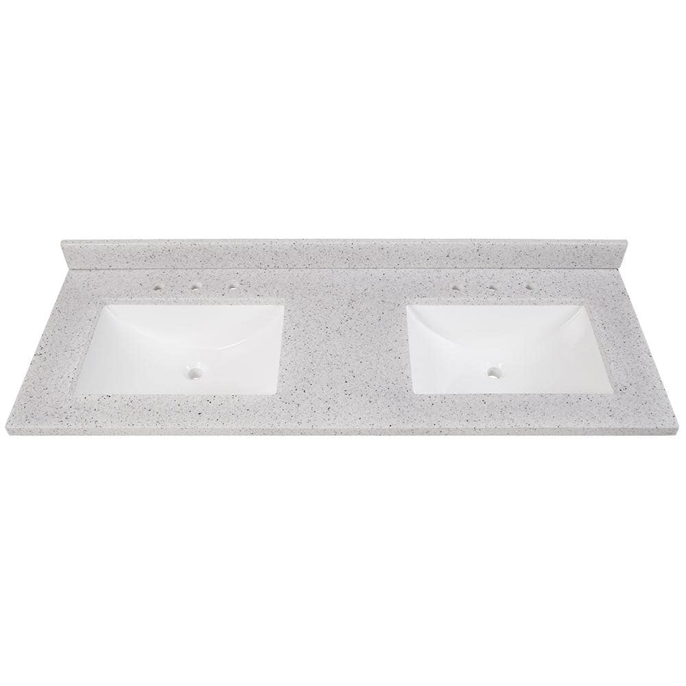 Solid Surface Double Sink Vanity Top, Home Depot 60 Inch Double Vanity Top