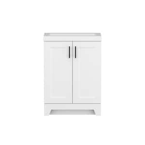 Brindle 24.5 in. W x 16.25 in. D x 33.8 in. H Single Sink Bath Vanity in White with White Cultured Marble Top