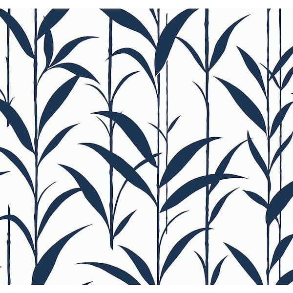 NextWall 40.5 sq. ft. Royal Blue Bamboo Silhouette Vinyl Peel and Stick Wallpaper Roll