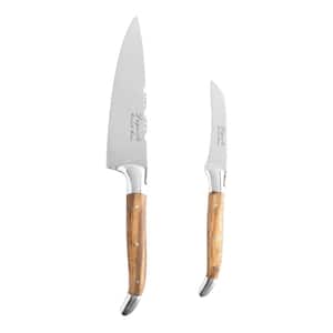 2-Piece Connoisseur Laguiole Vegetable Knife Set with Olive Wood Handles