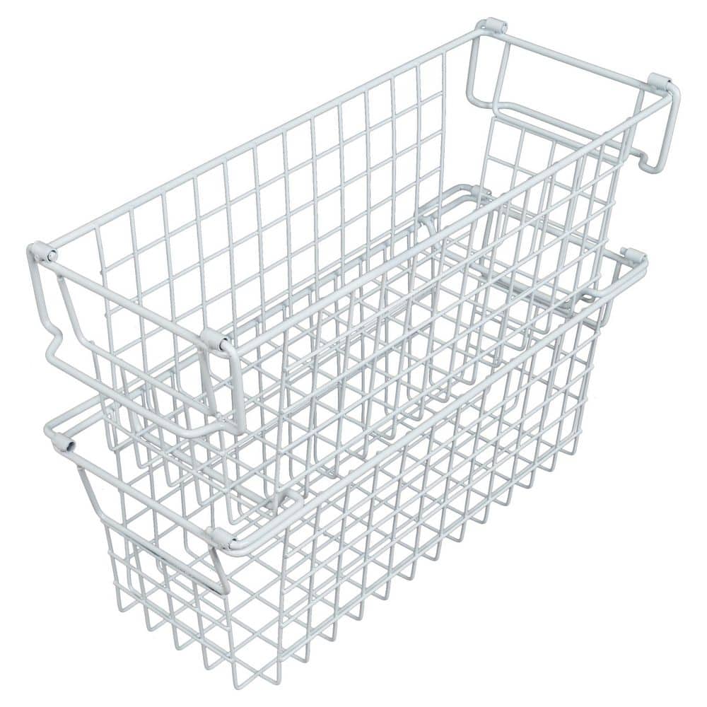 Set of 2 Storage Bins - Basket Set for Toy, Kitchen, Bathroom, and Closet Storage Organizers with Handles (White) price history on PriceWatchPro