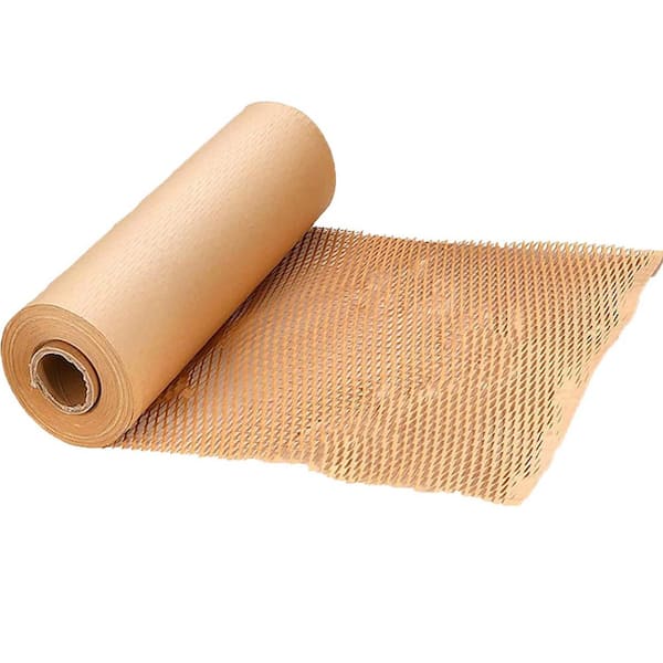 1572L x 15W Honeycomb Packing Paper Wrap Eco-Friendly Biodegradable Kraft for Moving Shipping with Fragile Stickers