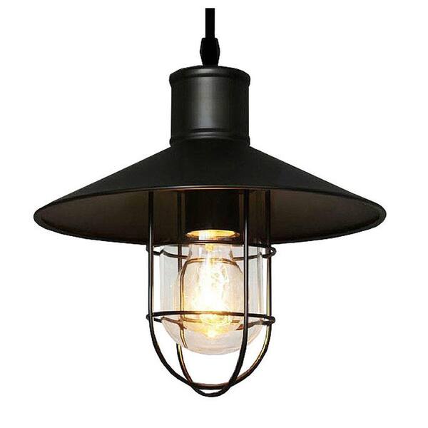 Warehouse of Tiffany Edison Bess Collection 1-Light Black Indoor Pendant