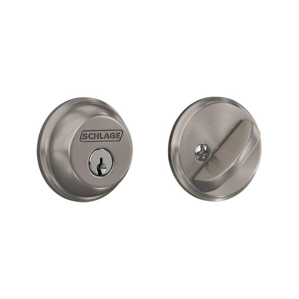 Schlage B60 Series Satin Nickel Single Cylinder Deadbolt Certified ...