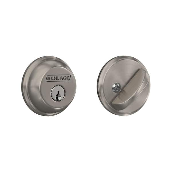 Schlage B60 Series Satin Nickel Single Cylinder Deadbolt Certified Highest for Security and Durability