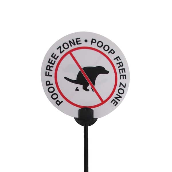 6 in. Vinyl Canine Clean Up Yard Sign with Holder
