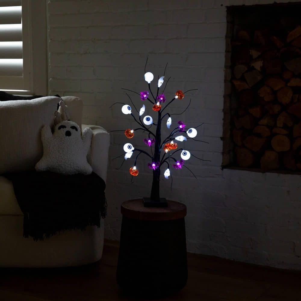 2ft. Pre-Lit Artificial Halloween Eyeballs, Ghosts, Bats and Pumpkins 24 LED Lighted Ornament Twig Tree price history on PriceWatchPro