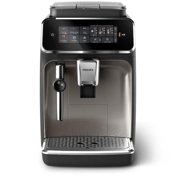 Philips 3300 Series Fully-Automatic Espresso Machine with Milk Frother, Black & Chrome