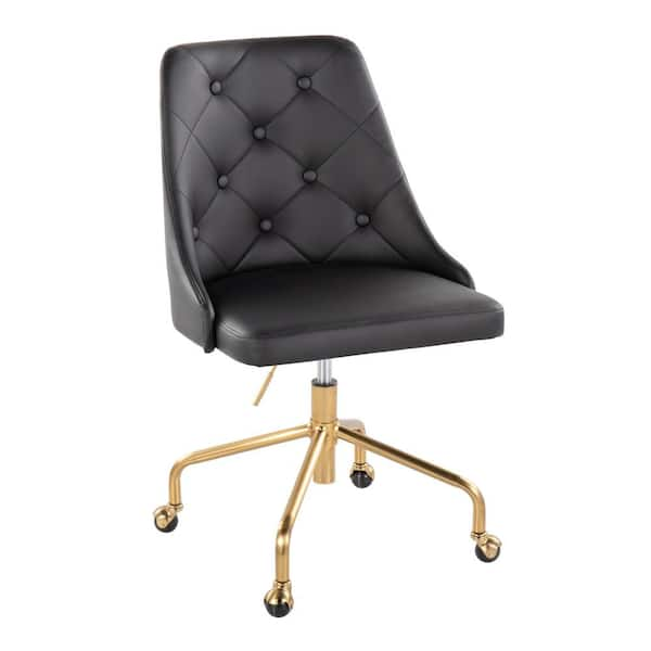 Black desk chair discount with gold legs