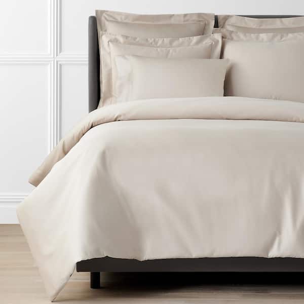 The Company Store Legends Hotel Alabaster 450-Thread Count Wrinkle-Free Supima Cotton Sateen Queen Duvet Cover