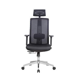 24 in. Black Mesh High Back Ergonomic Office Chair with Lumbar Support and Headrest