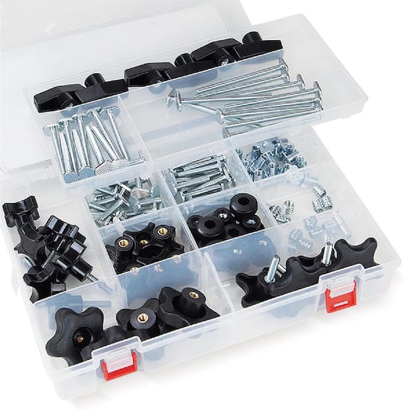 1/4-20 in. Threaded bolts and Washers, T Track Knob Kit w/5 Star Knob for Woodworking Jigs and Fixtures (128-Pack)