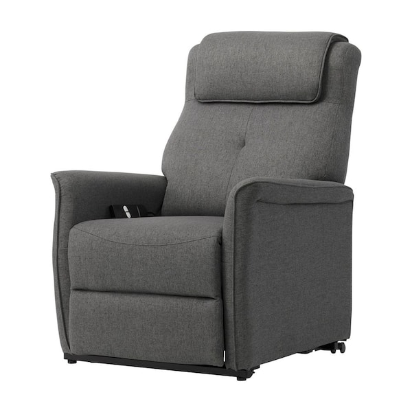 CorLiving Ashley Medium Grey Fabric Tufted Power Recline and Lift Chair