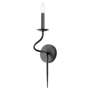 Padrona 4.75 in. 2-Light Black Candle Wall Sconce