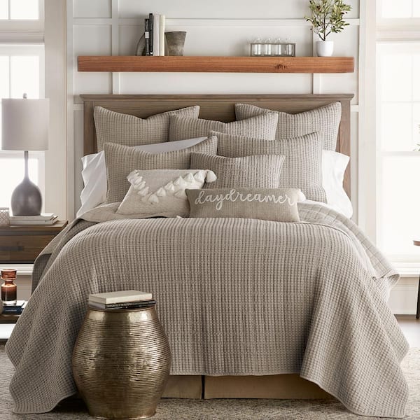 LEVTEX HOME Mills Waffle Taupe Twin/Twin XL Quilt Set