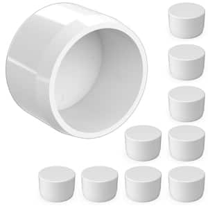 1 in. Furniture Grade PVC External Flat End Cap in White (10-Pack)