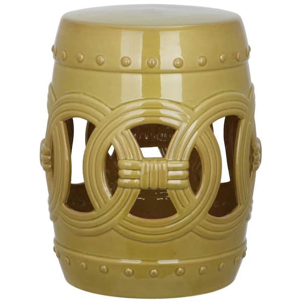 Safavieh Double Coin Spring Green Patio Stool