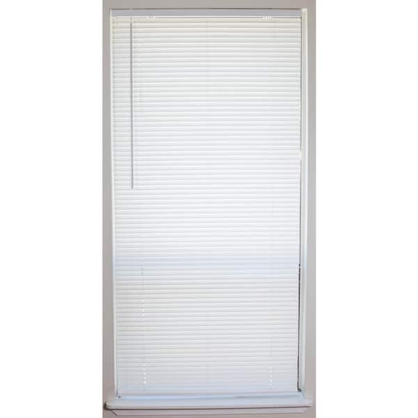 PowerSellerUSA 1 Slats Cordless Window Blinds, 64L x 48W Inches Solid  Pattern Light Filtering Vinyl Indoor-Outside Ceiling Mount Mini Blind,  Manual
