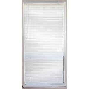 White Cordless 1 In Vinyl Mini Blind 32 W X 64 L 202004006 The Home Depot White Cordless 1 In Vinyl Mini Blind