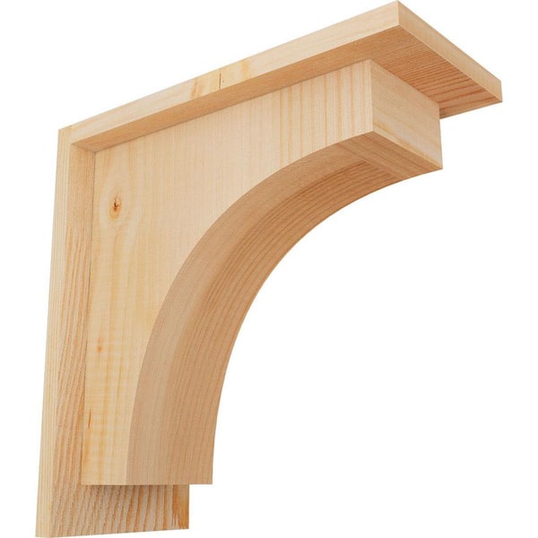 Ekena Millwork 5-1/2 in. x 12 in. x 12 in. Douglas Fir Huntington Smooth Corbel with Backplate