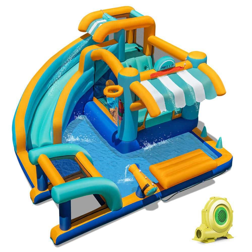 Inflatable Water Park with Market Stand Climbing Wall Basketball Rim 735W Blower price history on PriceWatchPro
