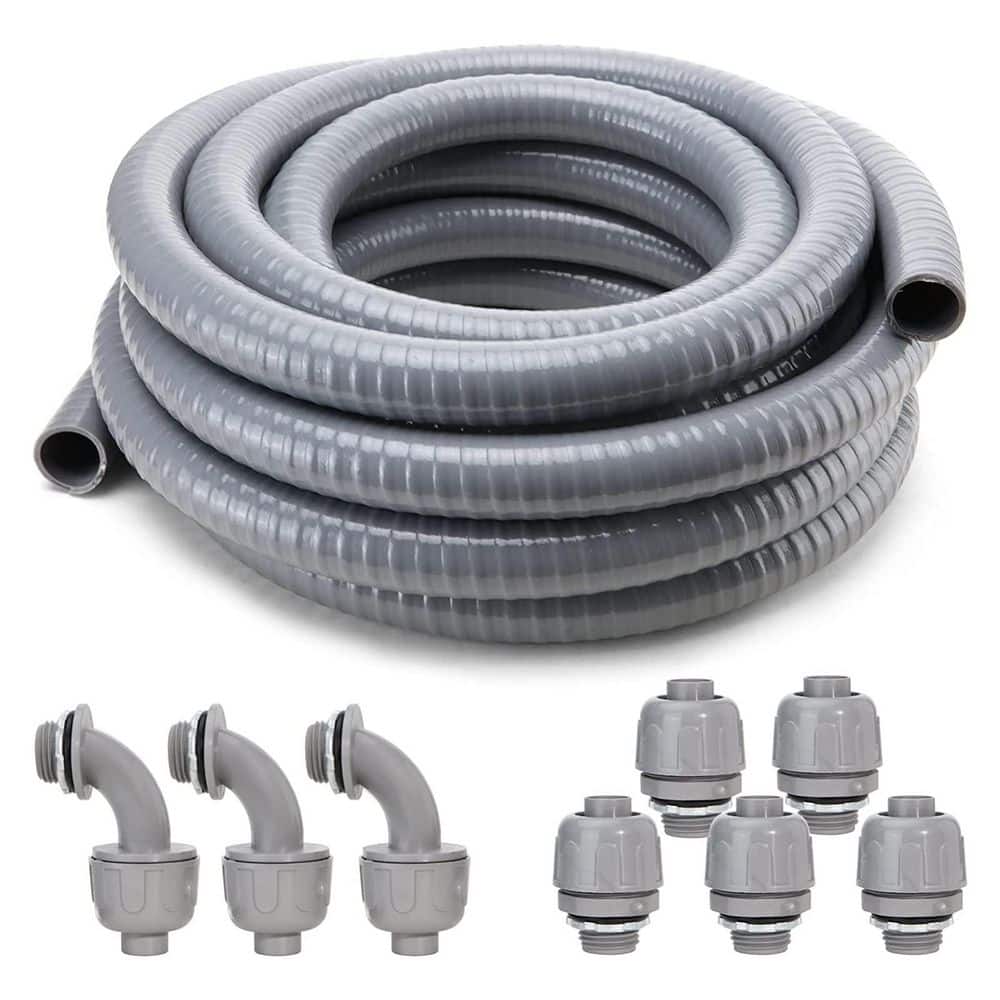 1 in. x 50 ft. Flexible Non Metallic Liquid Tight Electrical Wire Holder with 5 Straight and 3 Angle Conduit Fittings price history on PriceWatchPro