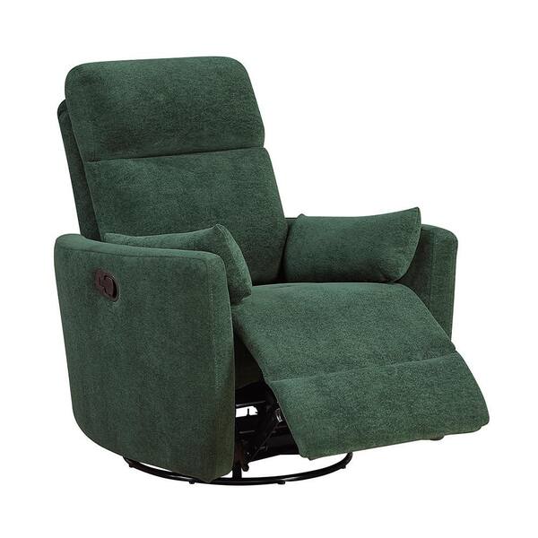 Lazzara Hadley Green Microfiber Manual Swivel Glider Recliner