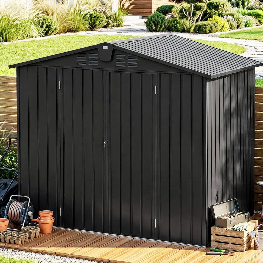 ToolCat 8.2 ft. W x 6.2 ft. D Metal Outdoor Tool Storage Shed with