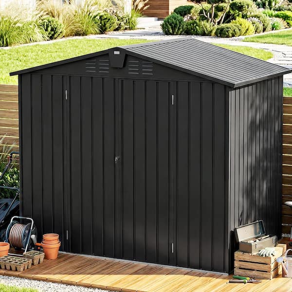 ToolCat 8.2 ft. W x 6.2 ft. D Metal Outdoor Tool Storage Shed with