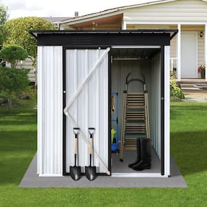 5 ft. W x 3 ft. D Electro-Galvanized Metal Sheds and Outdoor Storage Shed, Tool Sheds in Black(14 sq. ft.)