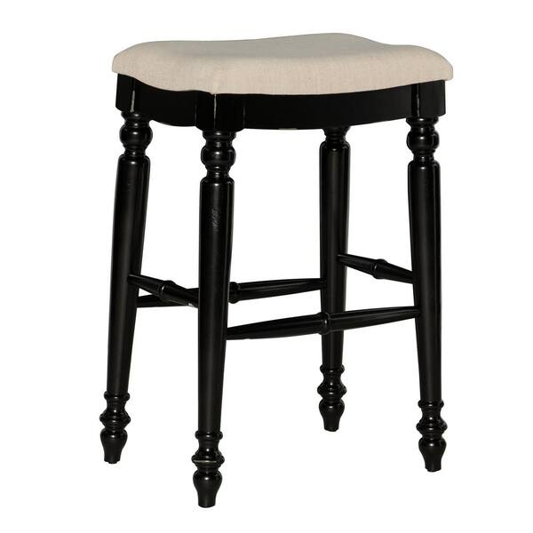 Linon Home Decor Marino 30 in. Black Backless Bar Stool THD01937