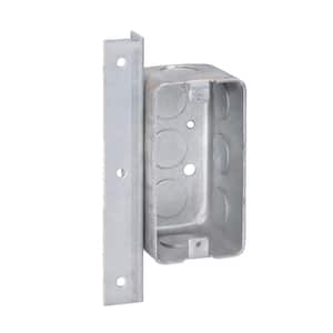 4 in. H x 2 in. W x 2-1/8 in. D Steel Metallic 1-Gang Drawn Handy Box with Eight 1/2 in. Ko and AB Bracket 5/8 in.