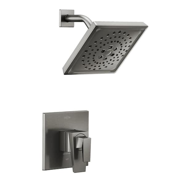 Delta Trillian 1-Handle Wall-Mount Shower Trim Kit in Lumicoat Black Stainless (Valve Not Included)