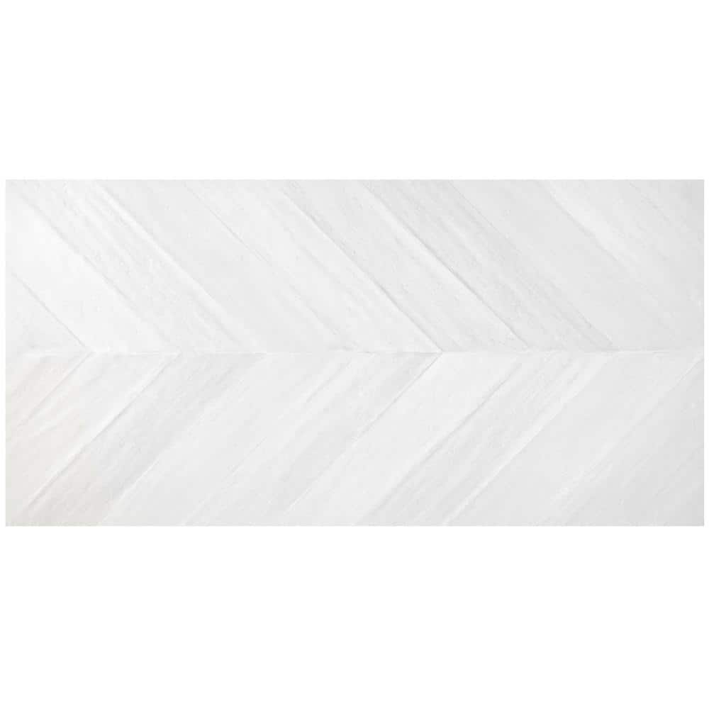 Nord 24" x 48" White Porcelain Stone Look Tile
