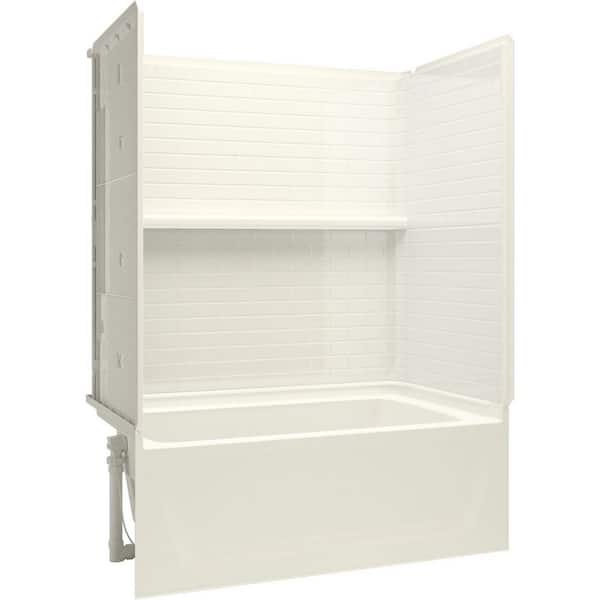 Sterling Traverse 60 in. x 32 in. x 79 in. 4-Piece Vikrell Bath and Shower Kit with Left-Hand Drain in Biscuit