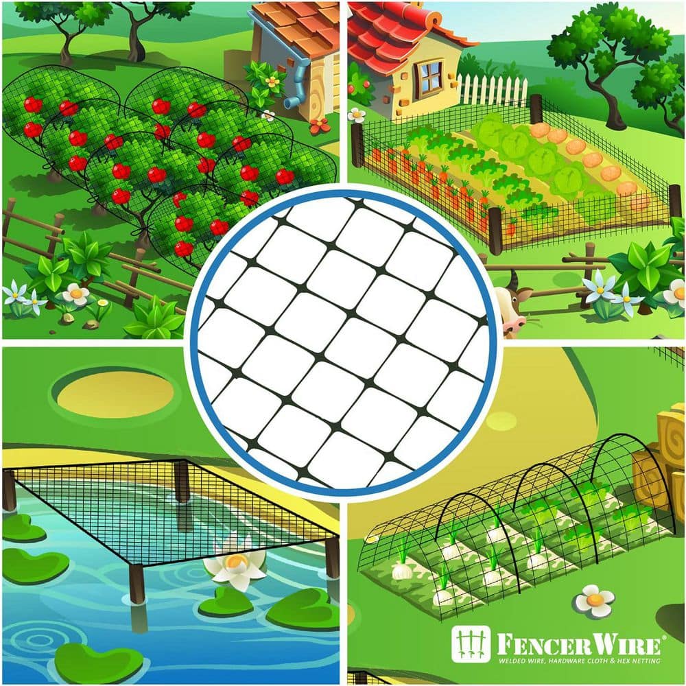 Black Plastic Garden and Plant Protective Netting 7' x 100'