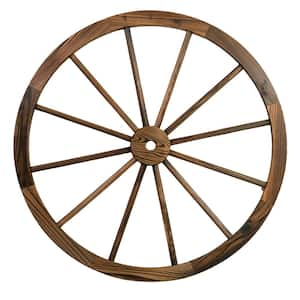 32 in. Wooden Wagon Wheel in Rustic (2-Pack)