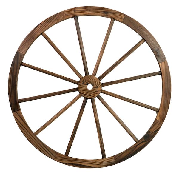 Patio Premier Patio Premier 32 in. Wooden Wagon Wheel in Rustic (2-Pack)