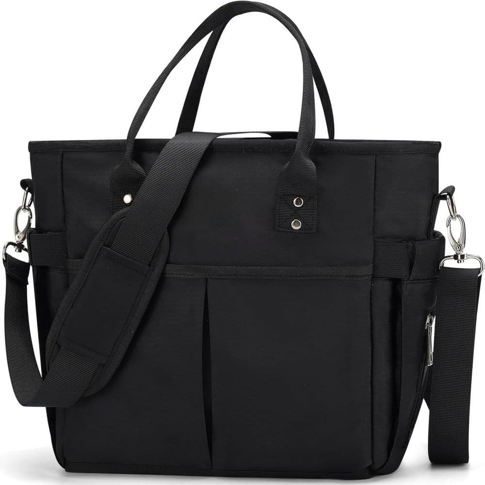 12 qt. Large Capacity Insulated Thermal Lunch Bag with Wide-Open Pocket Leakproof Cooler Black for Work Picnic Office